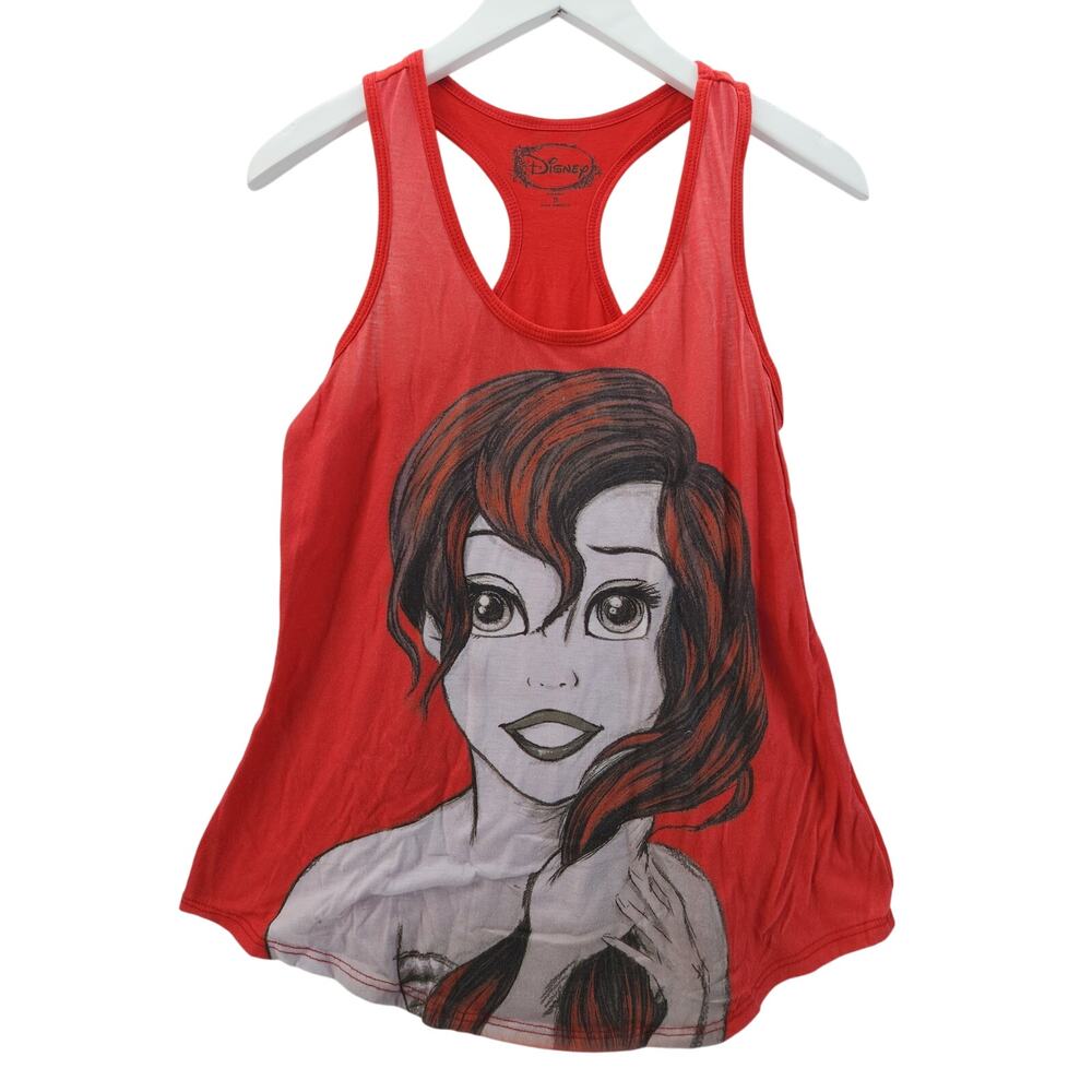 Women's Small Red Disney Princess Clingy Tank Top Ariel